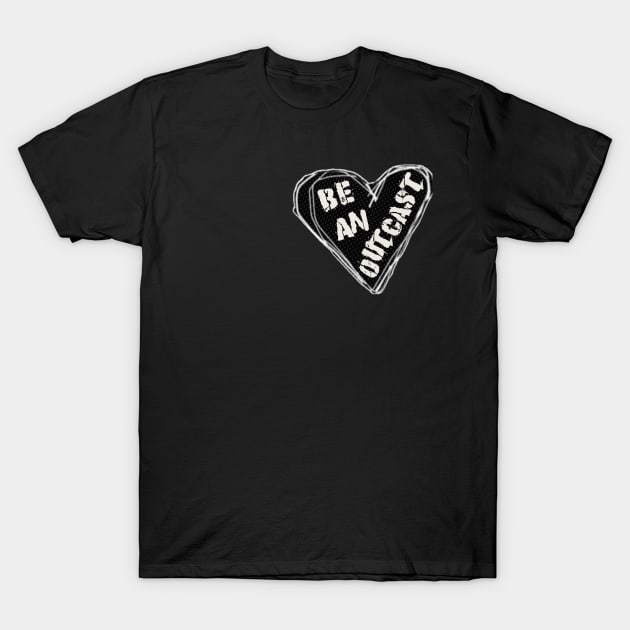 Scribble Heart Outcast T-Shirt by adorkabledustinwood